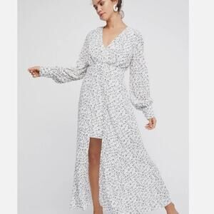 Free People Walk Me Home Maxi Dress white size 2 no slip D1